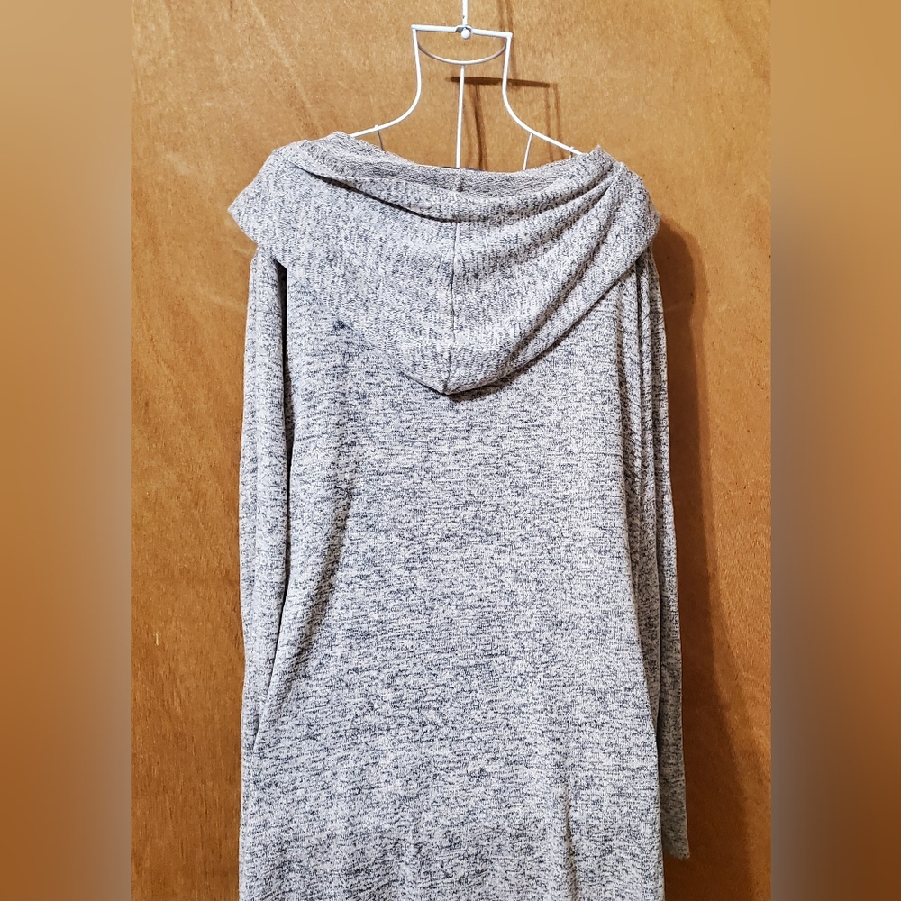 TBH Open Cardigan Hoodie Size 1X Beige & Black Marled